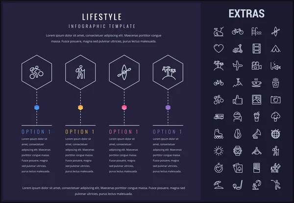 Estilo de vida modelo infográfico, elementos e ícones — Vetor de Stock