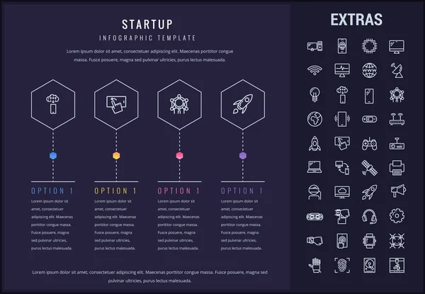 Start infographic mall, element och ikoner. — Stock vektor