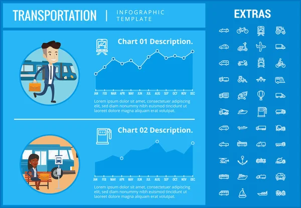 Vervoer infographic sjabloon en elementen. — Stockvector