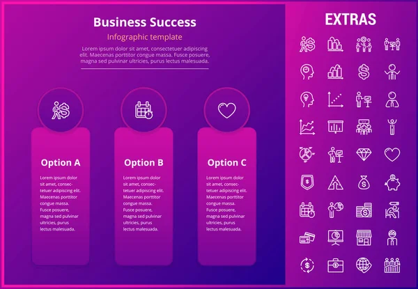 Business framgång infographic mall och element — Stock vektor