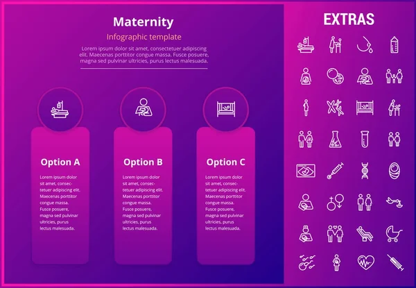 Plantilla de infografía de maternidad, elementos e iconos — Archivo Imágenes Vectoriales