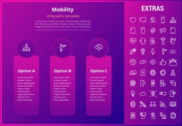 Rörlighet infographic mall, element och ikoner. — Stock vektor