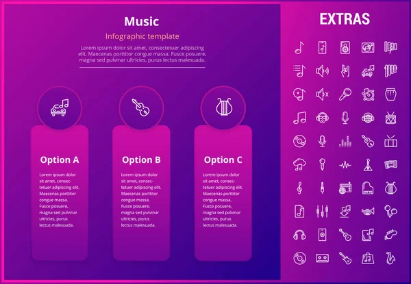 Musik infographic mall, element och ikoner. — Stock vektor