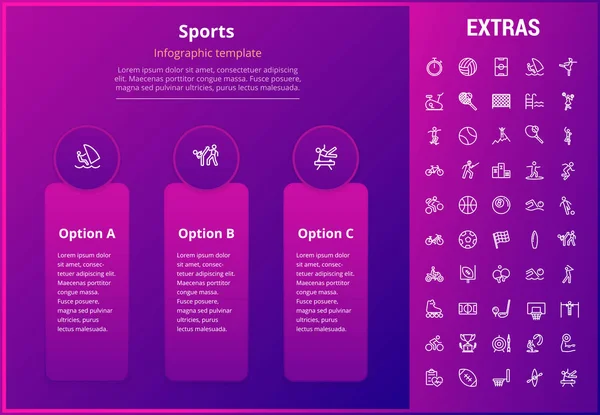 Modèle d'infographie sportive, éléments et icônes . — Image vectorielle