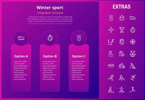 Kış spor Infographic şablon, öğeleri, simgeler