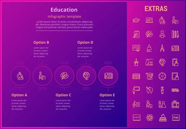 Utbildning infographic mall, element och ikoner — Stock vektor