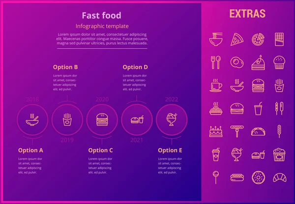 Fast food infographic mall och element. — Stock vektor