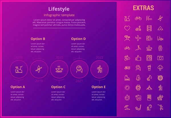 Livsstil infographic mall, element och ikoner — Stock vektor