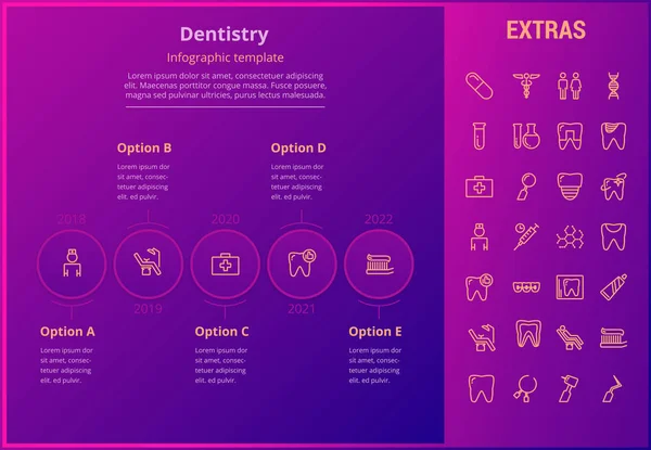 Tandvård infographic mall, element och ikoner — Stock vektor