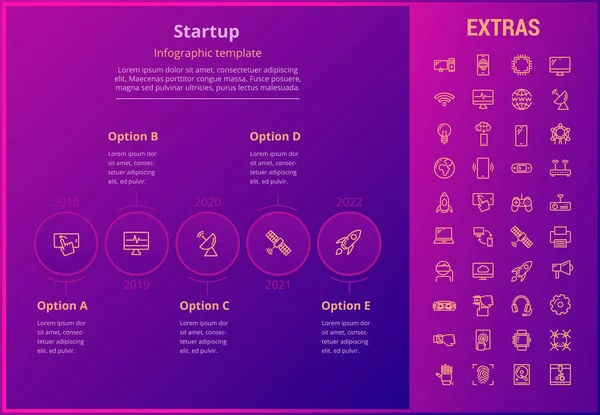 Start infographic mall, element och ikoner. — Stock vektor