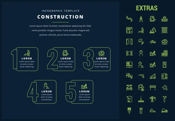 Bauinfografische Vorlage und Elemente. — Stockvektor