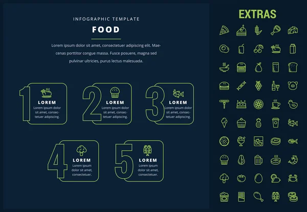 Mat infographic mall, element och ikoner. — Stock vektor