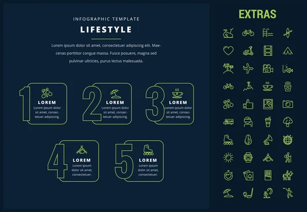 Stile di vita modello infografico, elementi e icone — Vettoriale Stock