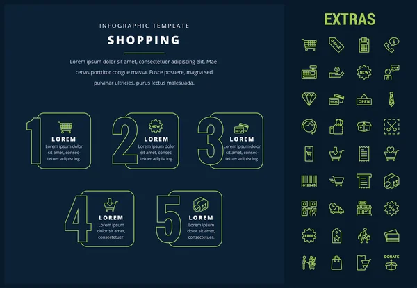 Alışveriş Infographic şablon, öğeler ve simgeler. — Stok Vektör