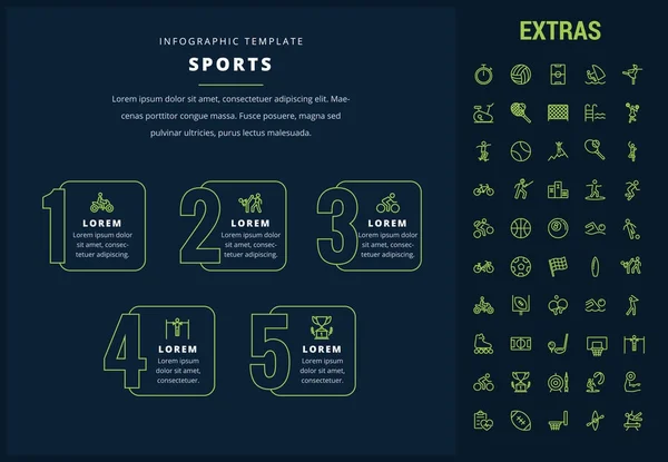 Spor Infographic şablon, öğeler ve simgeler. — Stok Vektör