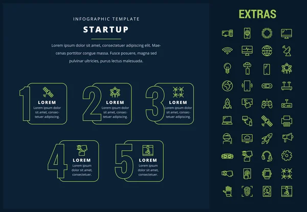 Plantilla de infografía de inicio, elementos e iconos . — Archivo Imágenes Vectoriales