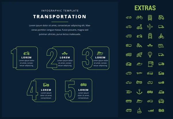 Modèle et éléments infographiques de transport . — Image vectorielle