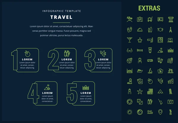 Infografika šablony, prvky a ikony pro cestování. — Stockový vektor