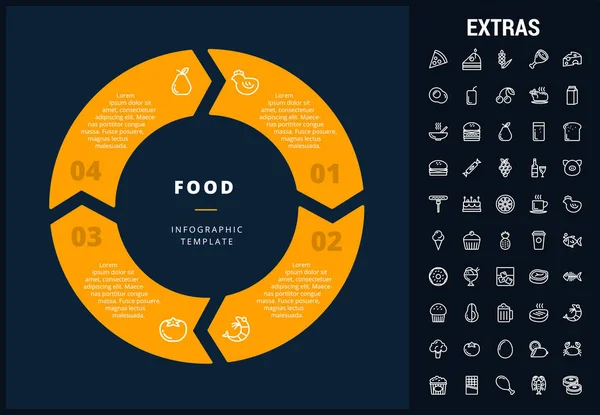 Jídlo infografika šablona, prvky a ikony. — Stockový vektor