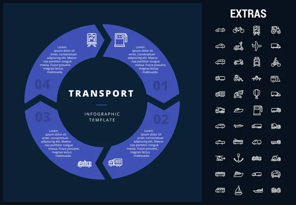 Modèle et éléments infographiques de transport . — Image vectorielle