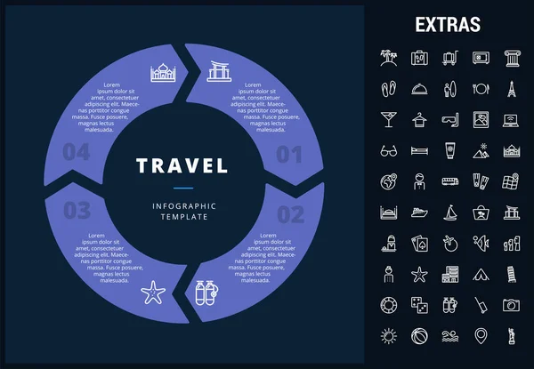 Modèle d'infographie de voyage, éléments et icônes . — Image vectorielle