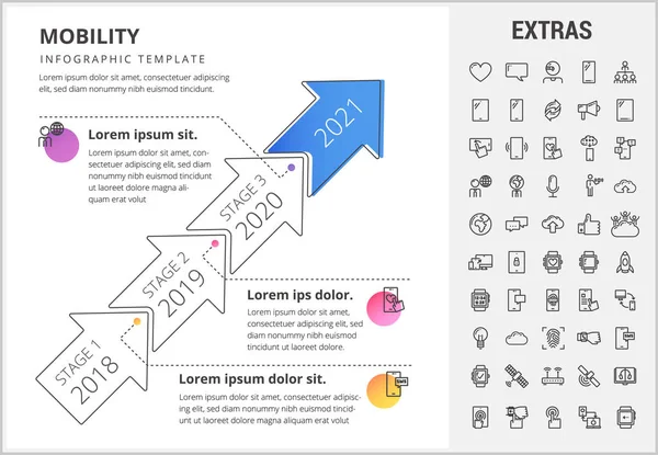 Rörlighet infographic mall, element och ikoner. — Stock vektor