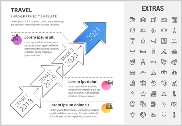 Resa infographic mall, element och ikoner. — Stock vektor