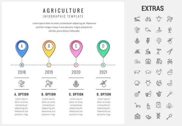 Jordbruk infographic mall, element, ikoner. — Stock vektor