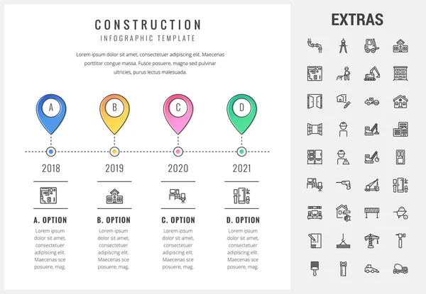 Sjabloon voor bouw van infographic en elementen. — Stockvector