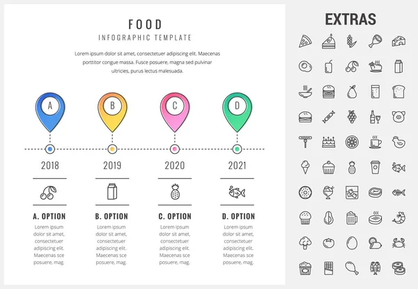 Mat infographic mall, element och ikoner. — Stock vektor