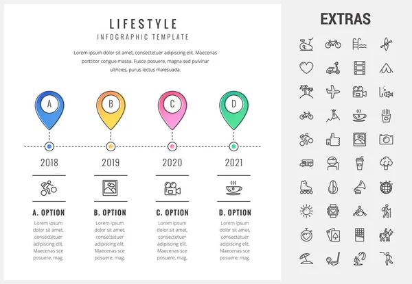Styl życia infografikę szablon, elementy i ikony — Wektor stockowy