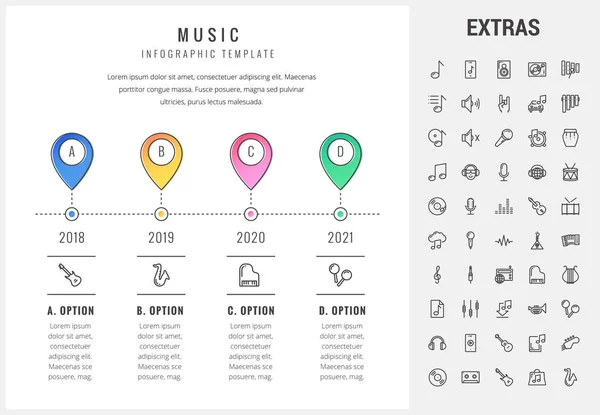 Musik infographic mall, element och ikoner. — Stock vektor