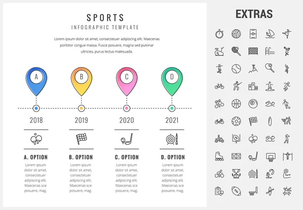 Sportowe infografikę szablon, elementy i ikony. — Wektor stockowy
