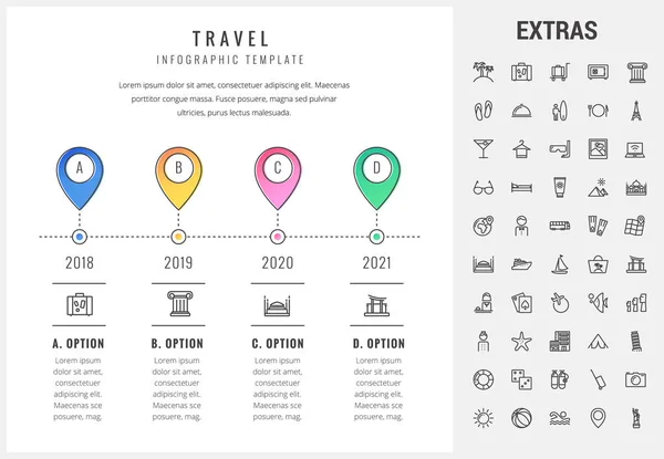 Podróży szablon infografikę, elementy i ikony. — Wektor stockowy