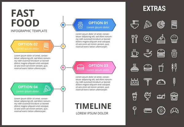 Fast food infographic mall och element. — Stock vektor