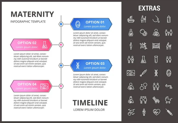 Moderskap infographic mall, element och ikoner — Stock vektor