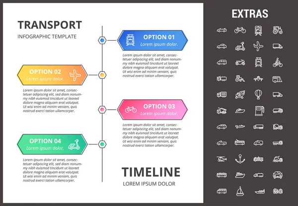 Dopravní infografika šablonu a prvky. — Stockový vektor