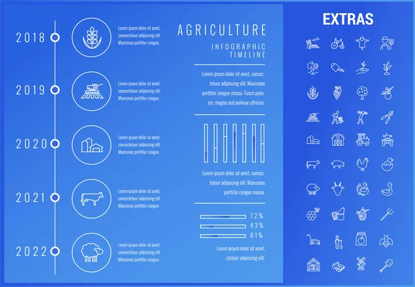 Landwirtschaft Infografik Vorlage, Elemente, Symbole. — Stockvektor
