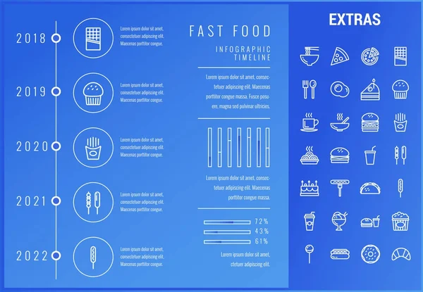 Fast food modello infografico ed elementi . — Vettoriale Stock