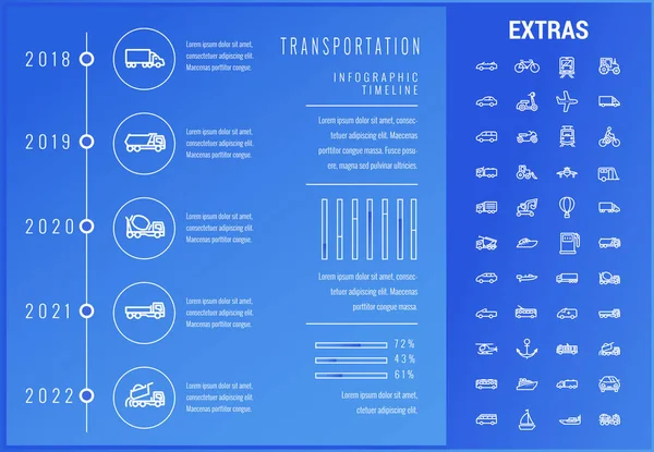 Modèle et éléments infographiques de transport . — Image vectorielle