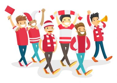 Mutlu spor hayranları onların takım destekleyen Grup.