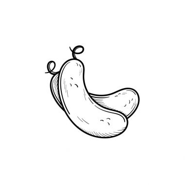 Salatalık el çizilmiş kroki simgesi.