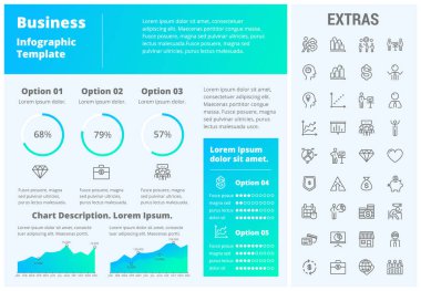 İş Infographic şablonu ve öğeleri.