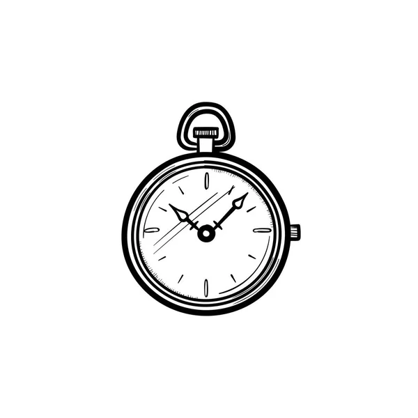 Relógio de bolso desenhado à mão ícone esboço . —  Vetores de Stock