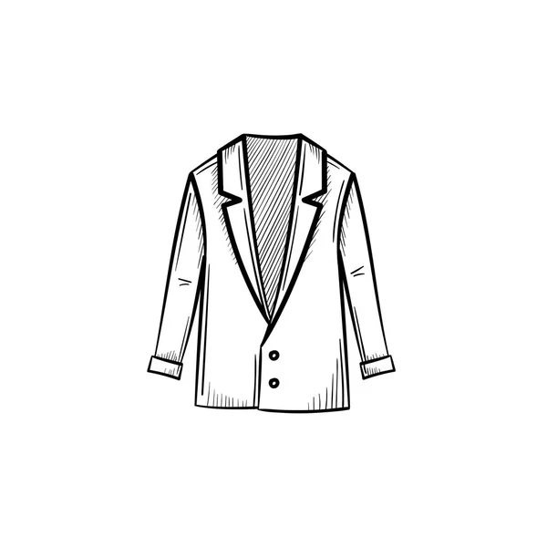 Masculino jaqueta mão desenhado esboço ícone . — Vetor de Stock