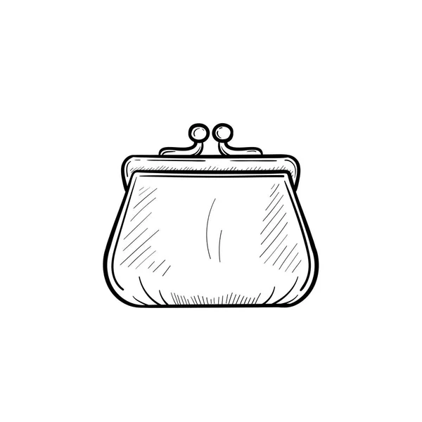 Sac à main dessiné icône croquis . — Image vectorielle