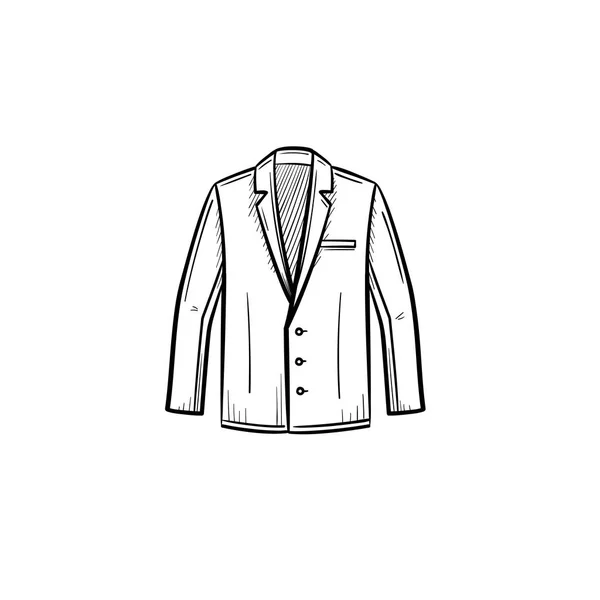 Oblek bunda ručně tažené skica ikony. — Stockový vektor