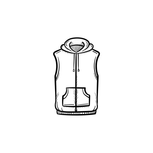 Gilet giacca disegnato a mano icona schizzo . — Vettoriale Stock