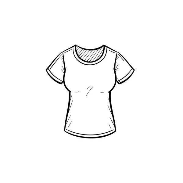 Strak t-shirt hand getrokken schets pictogram. — Stockvector