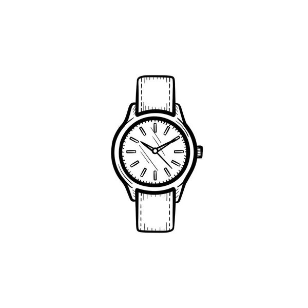 Pols horloge handpictogram getekende schets. — Stockvector